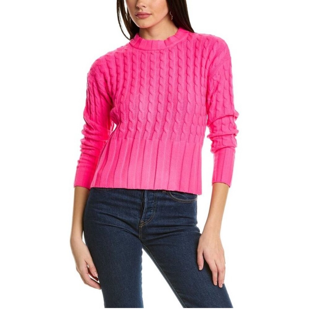 WISPR Bright Pink Cable Knit Sweater